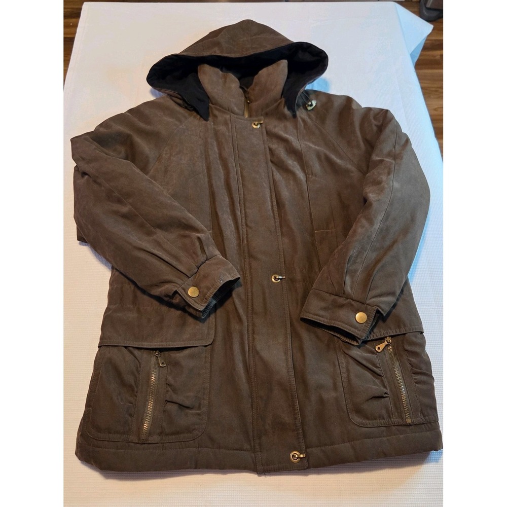 Izzi Women's Pea Coat Size M Outerwear Brown Suede‎ Lined VTG Classic